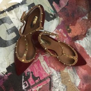 Halogen Red Studded Heels